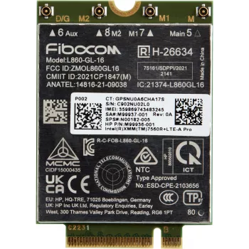 HP XMM 7560 R+ LTE-Advanced Pro WWAN, Cina, business, -20 - 65 °C, -40 - 85 °C, Windows 10, Windows 11, 42 mm