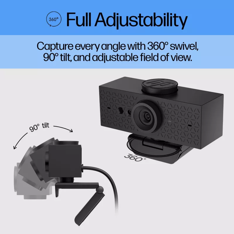 Webcam HP 620 FHD, 4 MP, 1920 x 1080 pixel, Full HD, 60 fps, 720p, 1080p, 5x