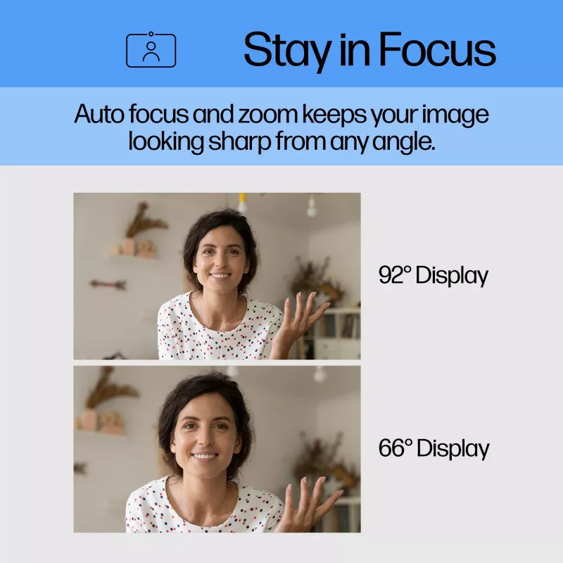 Webcam HP 620 FHD, 4 MP, 1920 x 1080 pixel, Full HD, 60 fps, 720p, 1080p, 5x