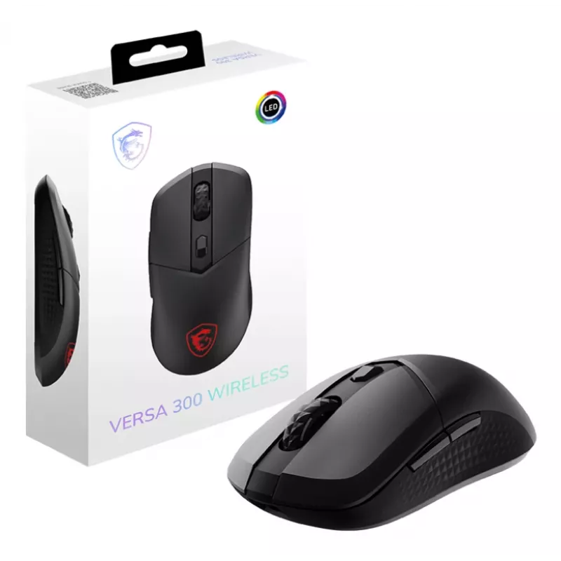 Mouse MSI VERSA 300 gaming per destrorsi RF Wireless + Bluetooth + USB Type-C ottico 8000 DPI