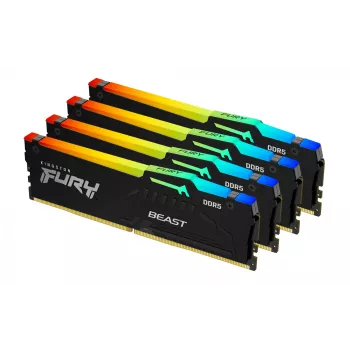 Kingston Technology FURY Beast 128GB 5200MT/s DDR5 CL40 DIMM (Kit da 4) RGB XMP