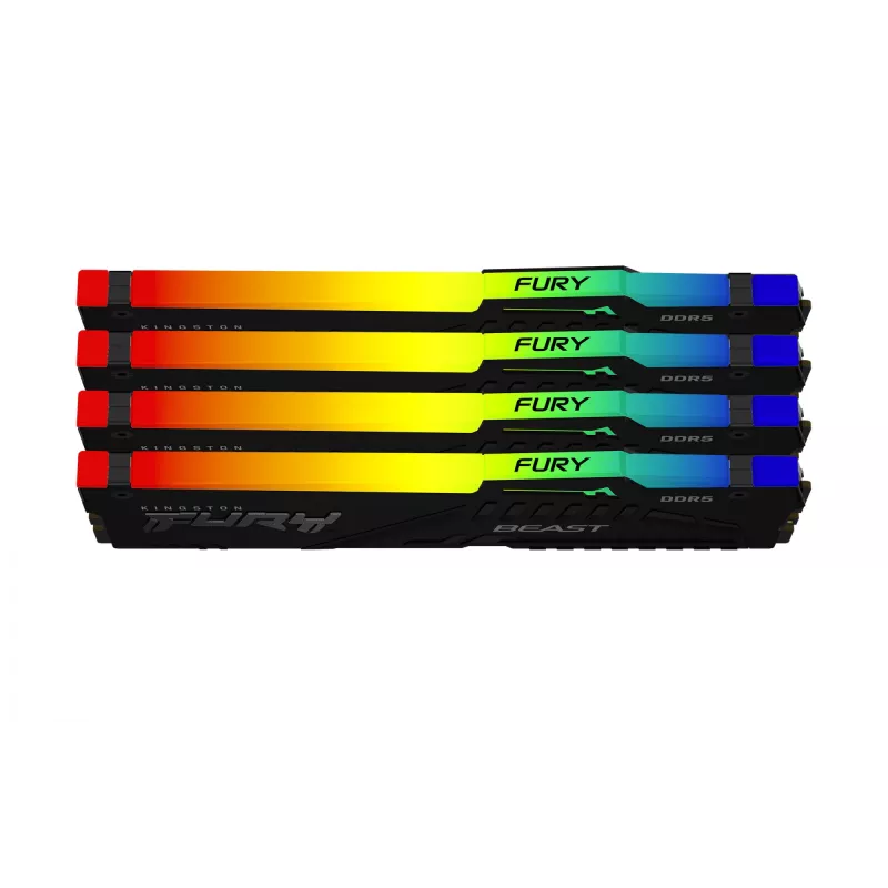 Kingston Technology FURY Beast 128GB 5200MT/s DDR5 CL40 DIMM (Kit da 4) RGB XMP