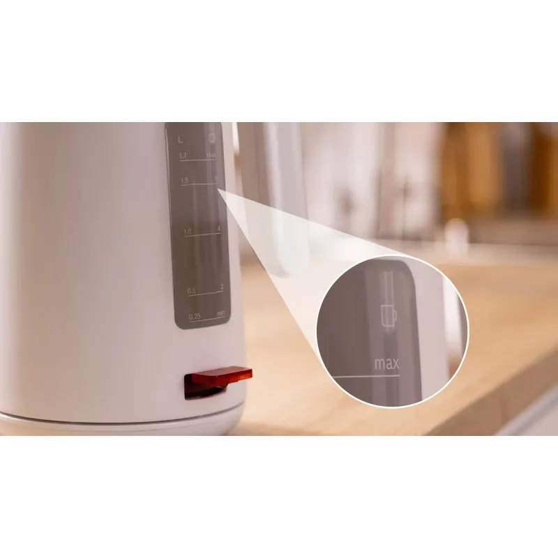 Bosch TWK2M161 bollitore, 1,7 l, 2400 W, bianco, corpo in plastica, base girevole 360°