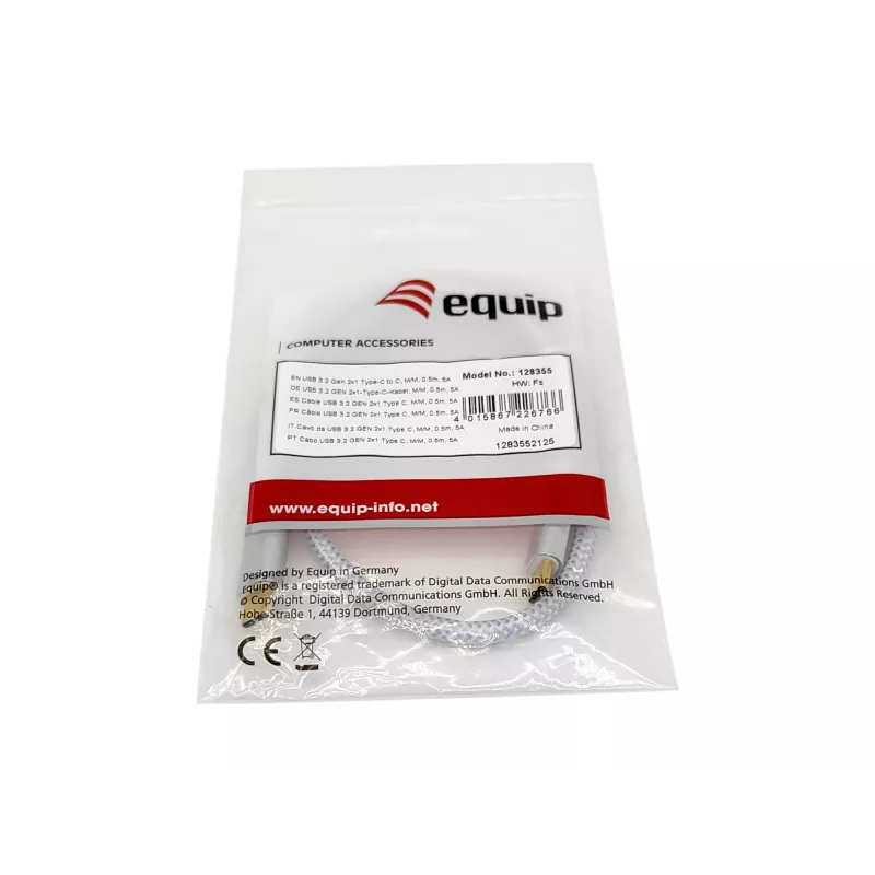Equip cavo USB 3.2 Gen 2 Type-C a C, M/M, 0,5 m, 5A