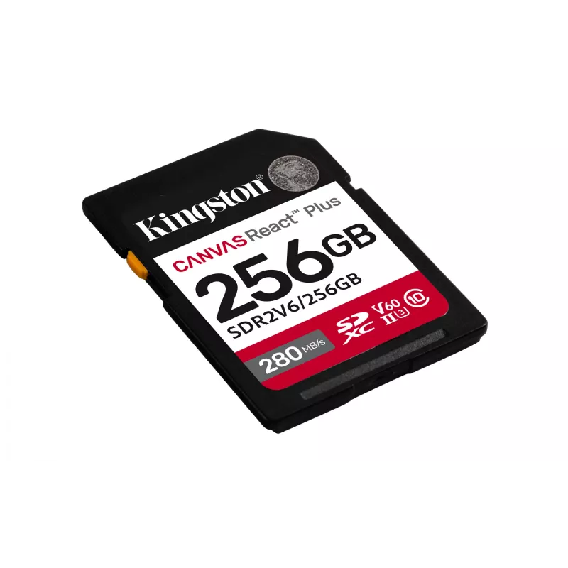 Kingston Technology 256GB Canvas React Plus SDXC UHS-II 280R/150W U3 V60 per Full HD/4K