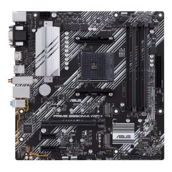Scheda madre ASUS PRIME B550M-A WIFI II micro ATX — AMD B550, socket AM4, DDR4, 4 DIMM, Wi‑Fi 6, Bluetooth 5.2, 2x M.2, HDMI 2.1
