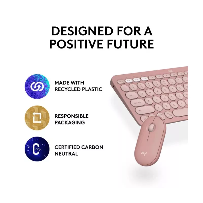 Logitech Pebble 2 Combo tastiera mouse wireless rosa QWERTY