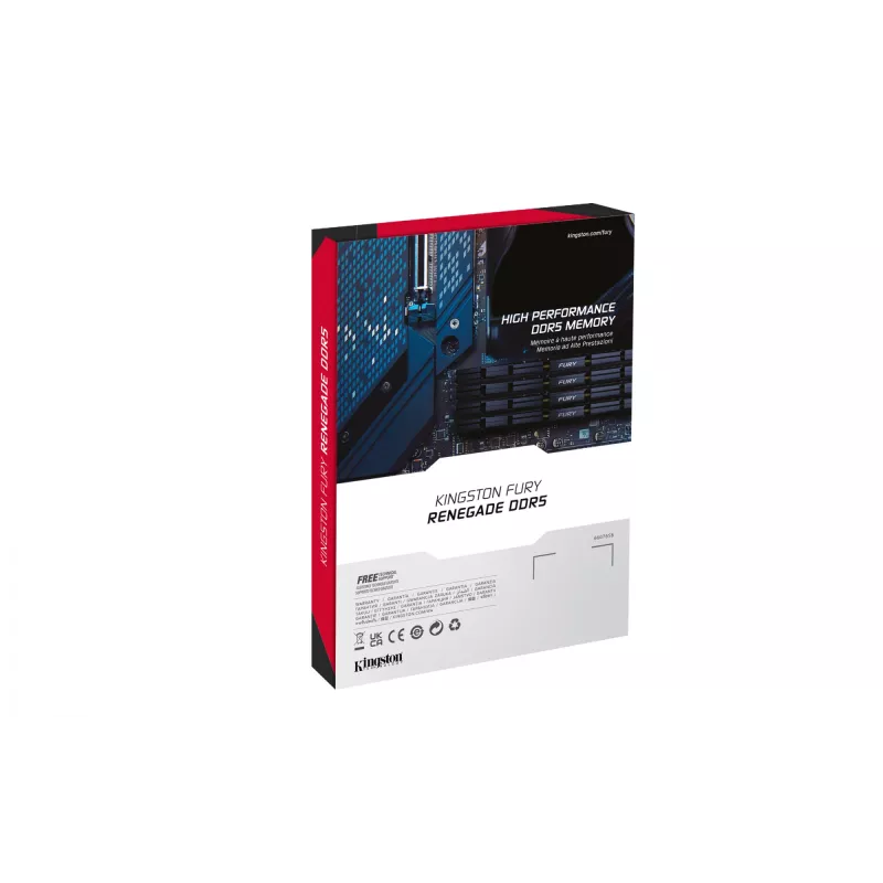 Kingston Technology FURY 64GB 6400MT/s DDR5 CL32 DIMM (Kit da 2) Renegade argento XMP