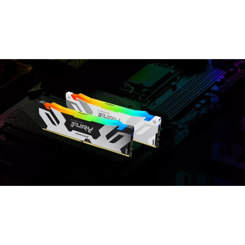 Kingston Technology FURY 64GB 6400MT/s DDR5 CL32 DIMM (Kit da 2) Renegade RGB bianco XMP