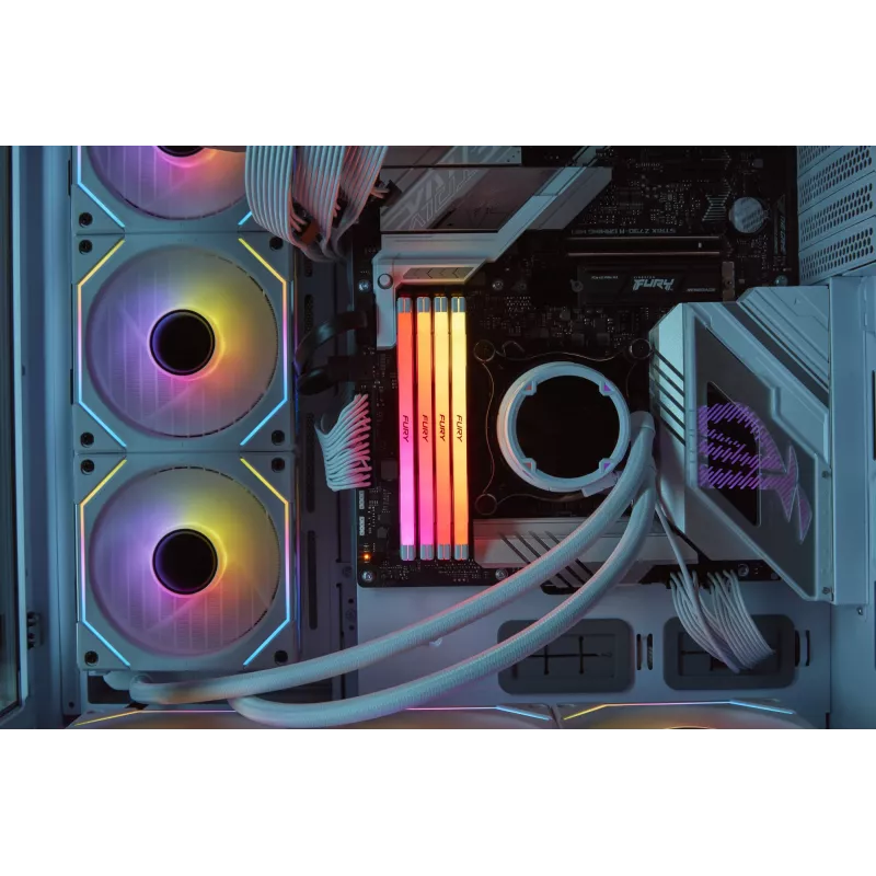 Kingston Technology FURY 64GB 6400MT/s DDR5 CL32 DIMM (Kit da 2) Renegade RGB bianco XMP