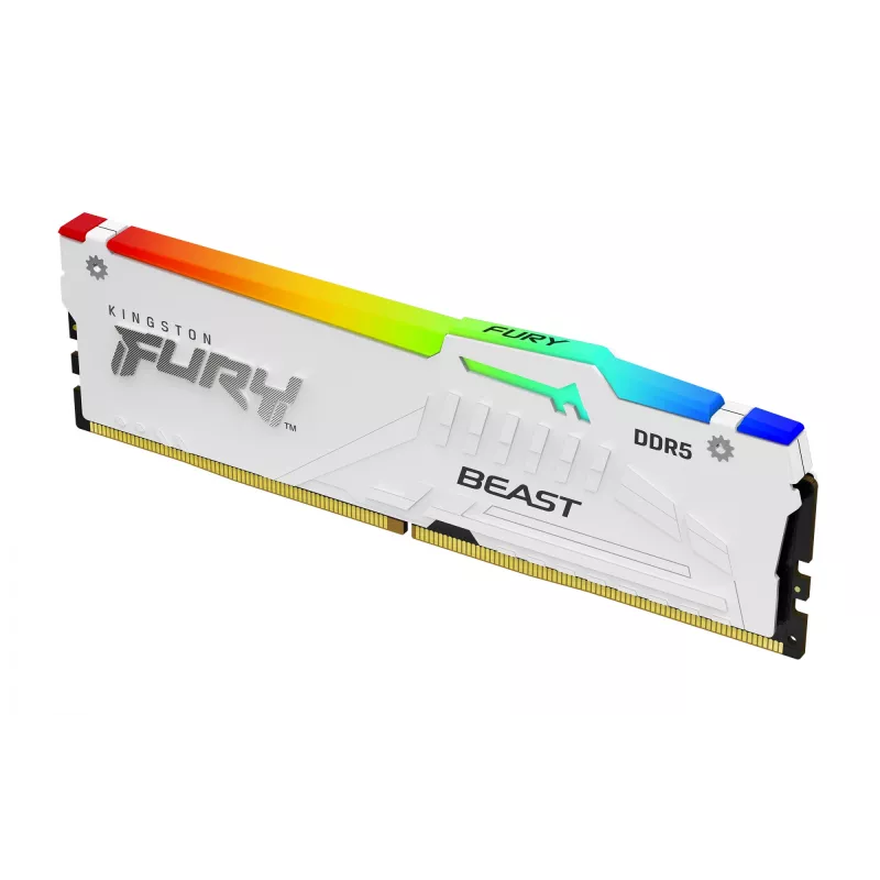 Kingston Technology FURY Beast 64 GB 6400 MT/s DDR5 CL32 DIMM (Kit da 2) bianco RGB EXPO