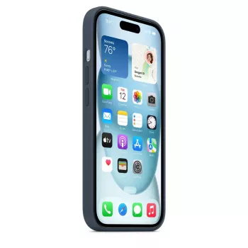 Cover Apple iPhone 15 in silicone con MagSafe Storm Blue