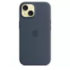 Cover Apple iPhone 15 in silicone con MagSafe Storm Blue