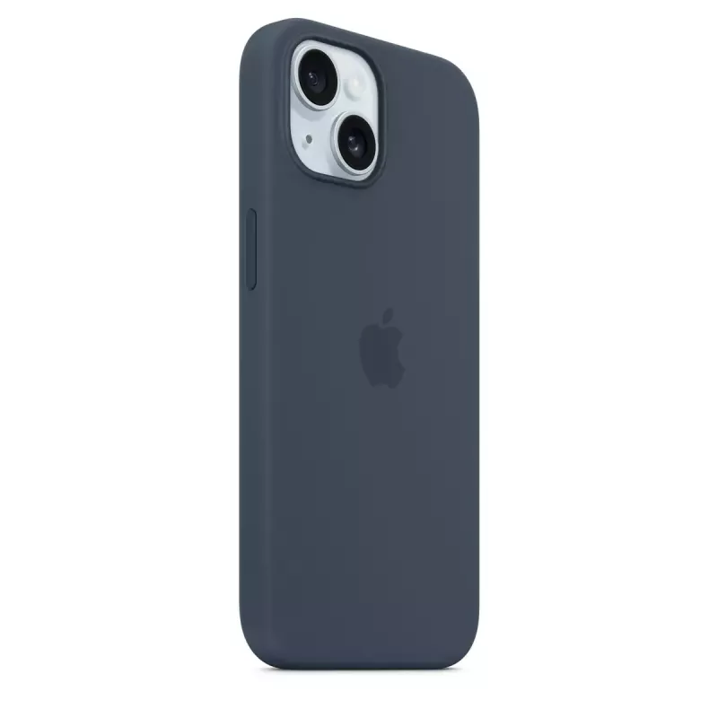 Cover Apple iPhone 15 in silicone con MagSafe Storm Blue