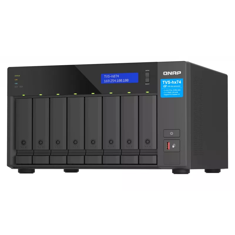 QNAP TVS-H874T-I7-32G NAS/Storage Server Tower Intel® Core™ i7 32 GB DDR4 0 TB QNAP QTS Nero