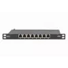 Patch panel DIGITUS CAT6A schermato, 8 porte 1/2U, installazione rack 10