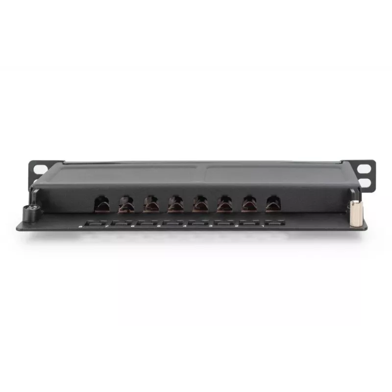 Patch panel DIGITUS CAT6A schermato, 8 porte 1/2U, installazione rack 10