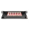 Patch panel DIGITUS CAT6A schermato, 8 porte 1/2U, installazione rack 10