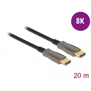 DELOCK Cavo HDMI ottico attivo – connettore – connettore – 8K 60 Hz – 20 m – nero