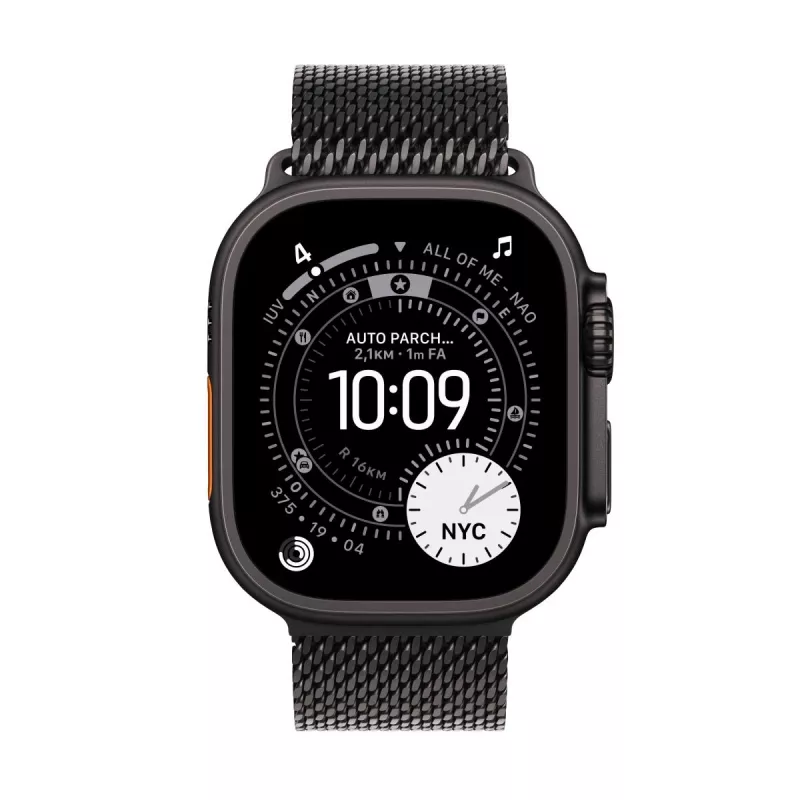 APPLE Watch Ultra 3 GPS + Cellular 49 mm cassa in titanio nero con cinturino Milanese Loop in titanio nero Small