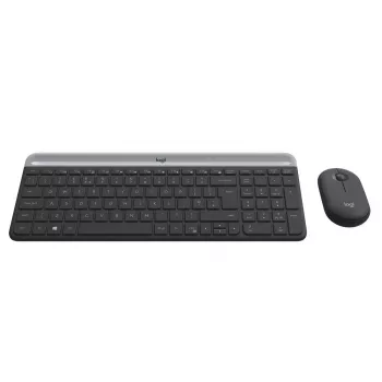 LOGITECH set tastiera e mouse wireless sottile MK470 - grafite - AZERTY belga