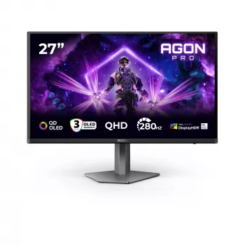 AOC AGON PRO AG276QZD2 Monitor per computer 67,3 cm (26,5 pollici) 2560 x 1440 pixel Quad HD QD-OLED nero, grigio