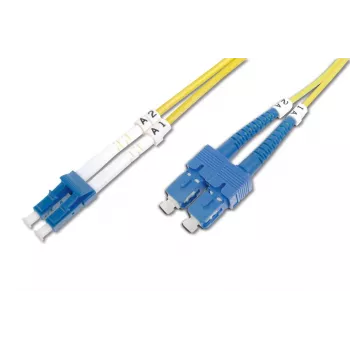 DIGITUS Cavo patch in fibra ottica, LC su SC OS2, Singlemode 09/125 µ, Duplex, lunghezza 3 m