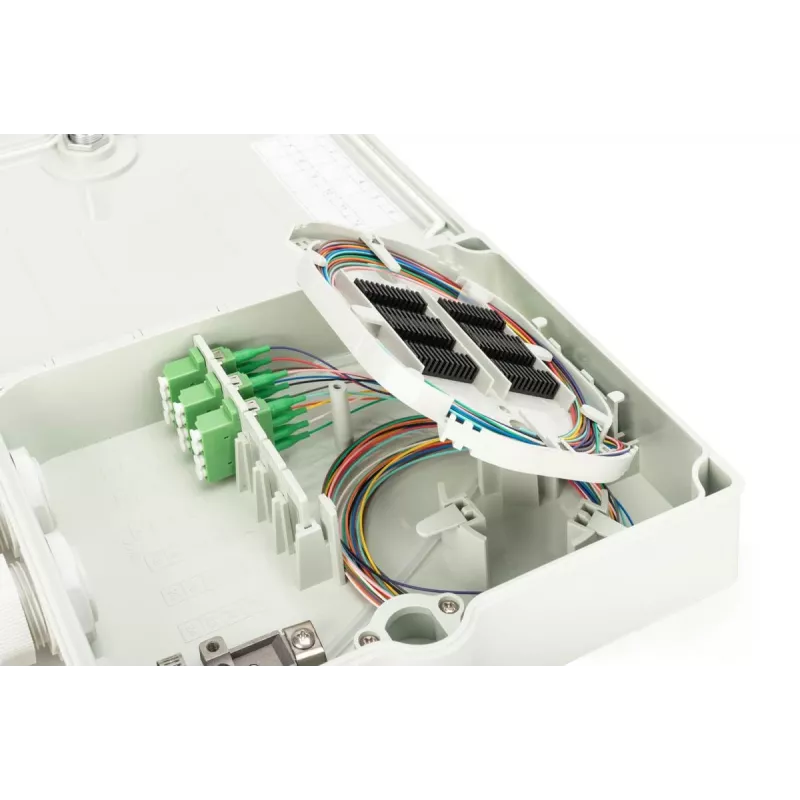 DIGITUS Box di distribuzione FTTH - Singlemode LC-APC adattatori e pigtail preassemblati