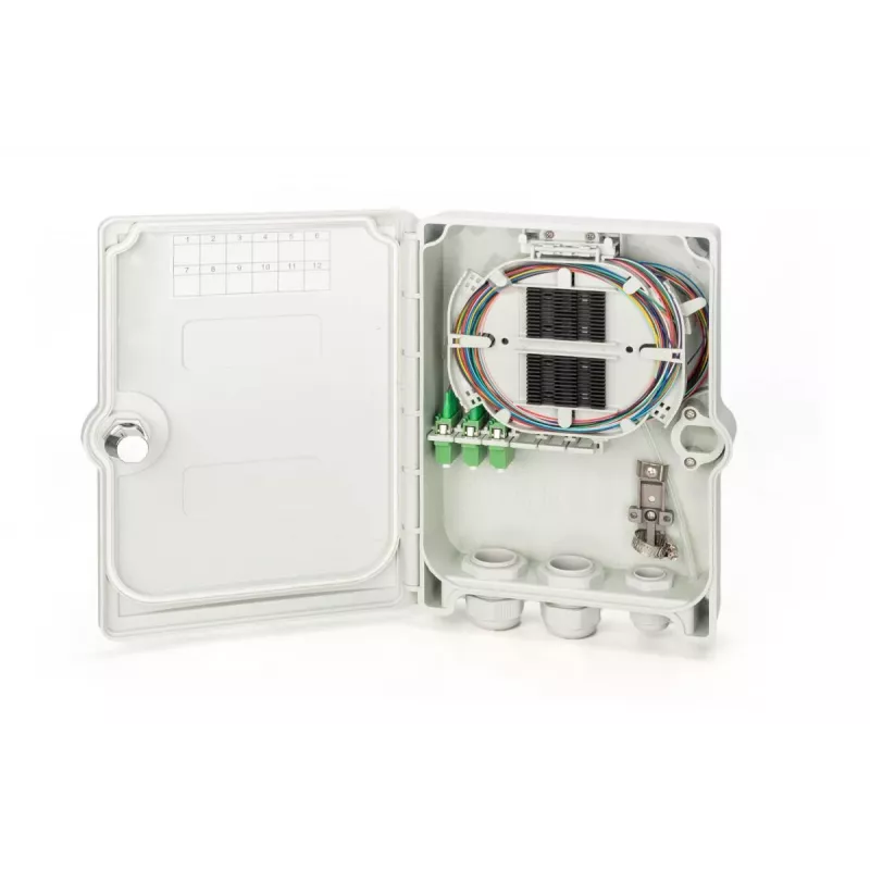 DIGITUS Box di distribuzione FTTH - Singlemode LC-APC adattatori e pigtail preassemblati
