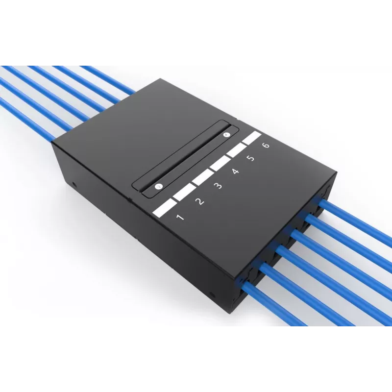 DIGITUS Consolidation Point Box – 6 porte moduli Keystone con gestione cavi smart