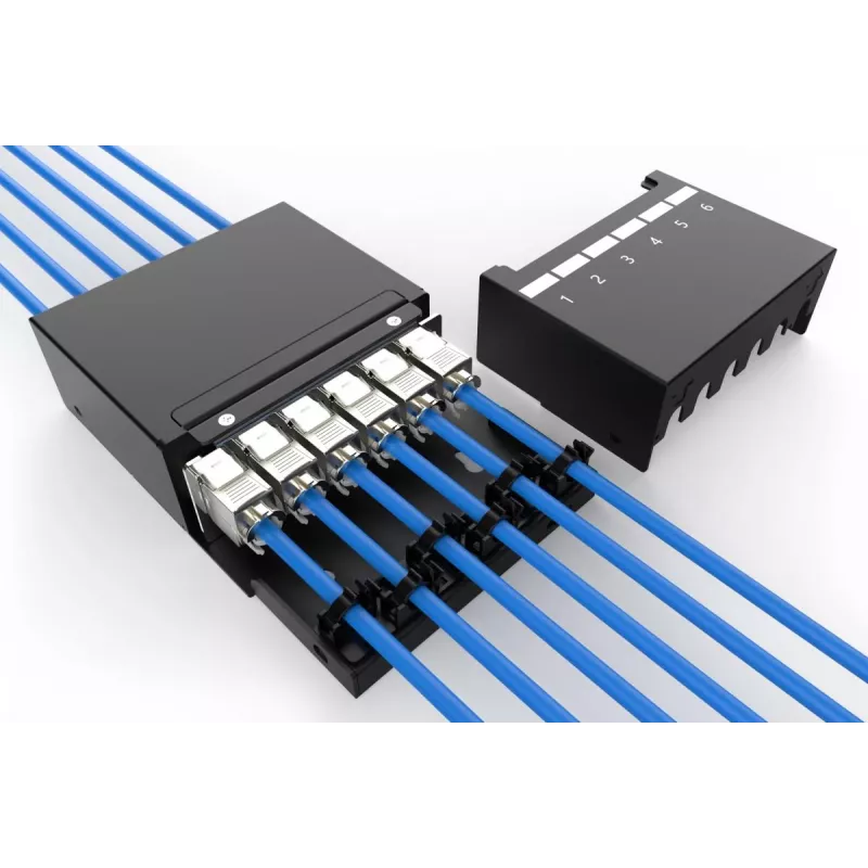 DIGITUS Consolidation Point Box – 6 porte moduli Keystone con gestione cavi smart