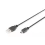 DIGITUS Cavo di connessione USB 2.0, Type-A - Mini B (5 poli) M/M, 1m, conforme USB 2.0, nero