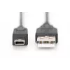 DIGITUS Cavo di connessione USB 2.0, Type-A - Mini B (5 poli) M/M, 1m, conforme USB 2.0, nero