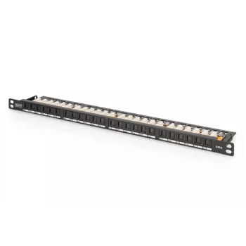 DIGITUS Patch panel CAT6 non schermato 24 porte con shutter - nero