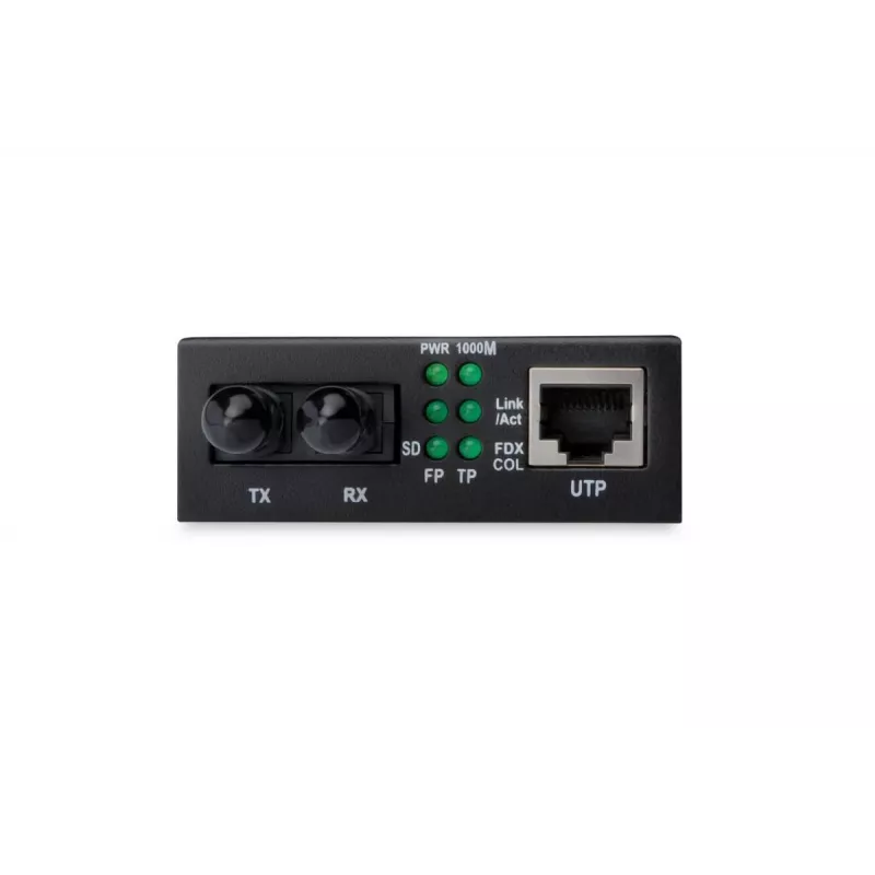 DIGITUS Convertitore multimediale, Multimode 10/100Base-TX su 100Base-FX, incl. alimentatore, connettore maschio ST, fino a 2 km