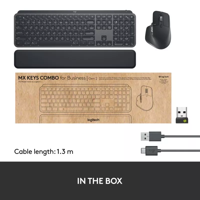 LOGITECH MX Keys Combo For Business Gen 2 - grafite - Qwerty Esp