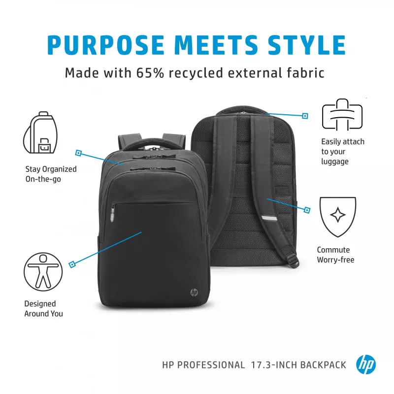 Zaino HP Professional 17,3 pollici, zaino, 740 g