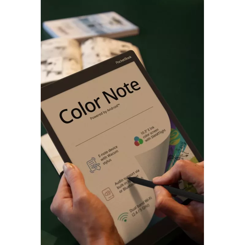 PocketBook Color Note PB1041-1-WW-B lettore di e-book, 10,3 pollici E Ink Kaleido 3, 1404x1872, 32 GB, microSD, USB-C, Stormy Sea