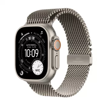 APPLE Watch Ultra 3 GPS + Cellular 49 mm Case in titanio naturale con cinturino Milanese Loop in titanio naturale