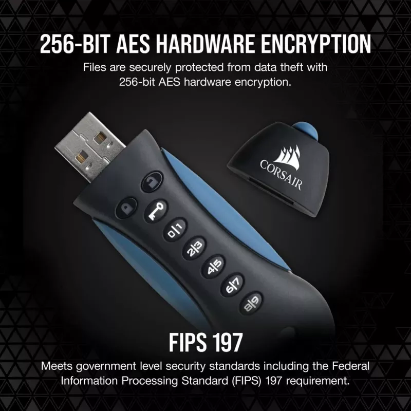 CORSAIR Flash Padlock 3 Secure – 256 GB – Chiavetta USB – USB 3.0
