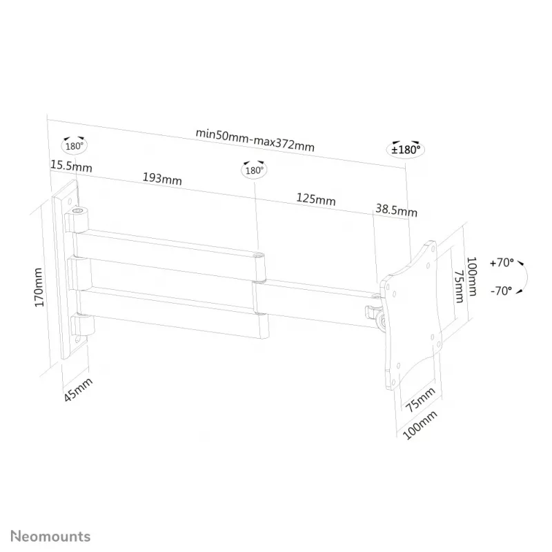 Neomounts FPMA-W830BLACK supporto a parete monitor/TV 10-27