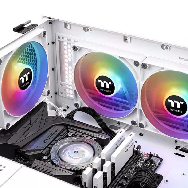 Ventola Thermaltake TT CT140 ARGB Sync bianca 500-1500 RPM cuscinetto idraulico