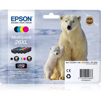 Epson Polar bear Multipack 4 colori 26XL inchiostro Claria Premium