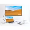 Manhattan dock/hub USB-C con lettore di schede, porte (x6): Ethernet, HDMI, USB-A (x3) e USB-C, con Power Delivery (100 W) sulla porta USB-C (nota: alimentatore USB-C e cavo USB-C aggiuntivi necessari), universale per tutti i dispositivi, cavo 15 cm, alluminio, argento