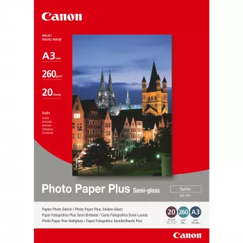 Canon SG-201 Semi-Gloss Photo Paper Plus A3 – 20 fogli, 260 g/m², A3 (297 x 420 mm)