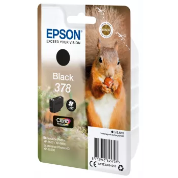 Epson Squirrel Singlepack nero 378 Claria Photo HD inchiostro, resa standard, nero, inchiostro pigmentato, 5,5 ml, 1 pezzo, 240 pagine