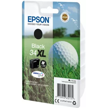 Epson Golfball confezione singola nero 34XL inchiostro DURABrite Ultra, autonomia alta (XL), nero, inchiostro a base pigmentata, 16,3 ml, 1 pezzo, 1100 pagine