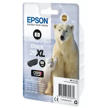 Epson Eisbär confezione singola foto nero 26XL inchiostro Claria Premium