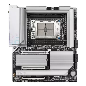 GIGABYTE TRX50 AERO D scheda madre - supporta CPU AMD Ryzen Threadripper serie 9000, VRM digitale 16+8+4 fasi, fino a 7800 MHz DDR5 (OC), 3xPCIe 5.0 + 1xPCIe 4.0 M.2, Wi-Fi 7, LAN 10GbE, USB4