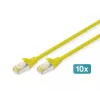 DIGITUS cavo patch - CAT6a - S/FTP - snagless - 1m - giallo - confezione da 10
